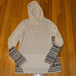 Krimson Klover Hailey Hoodie wool blend White/Grey/Taiupe Size Large